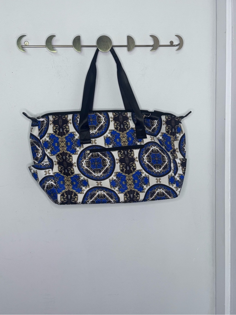 Alice + Olivia Regal Romance Blue Baroque Duffel Bag